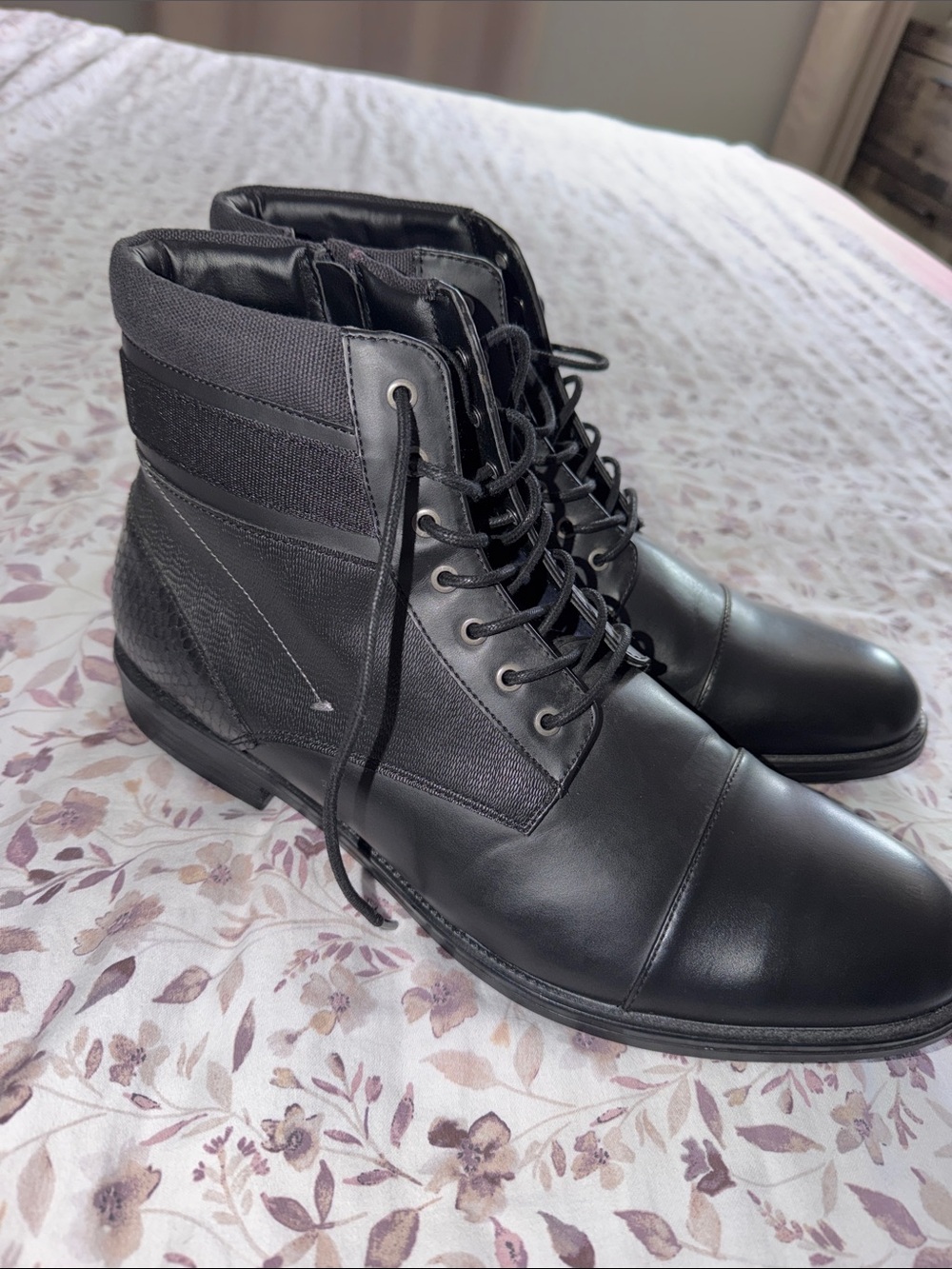Call It Spring Men's Black Lace-Up Combat Boots
